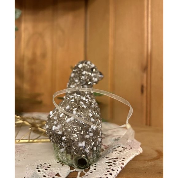 Vintage Bethany Lowe Mercury Glass Collection Beaded Sheep Ornament - Picture 3 of 5